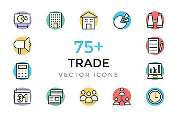 贸易矢量图标 75+ Trade Vector Icons