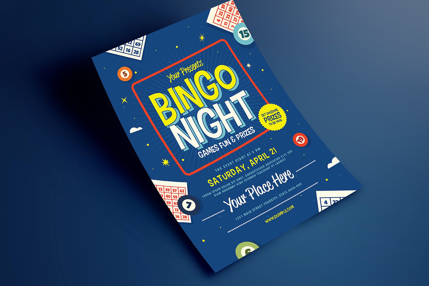 宾果之夜活动传单海报设计 Bingo Night Event Flyer设计素材模板