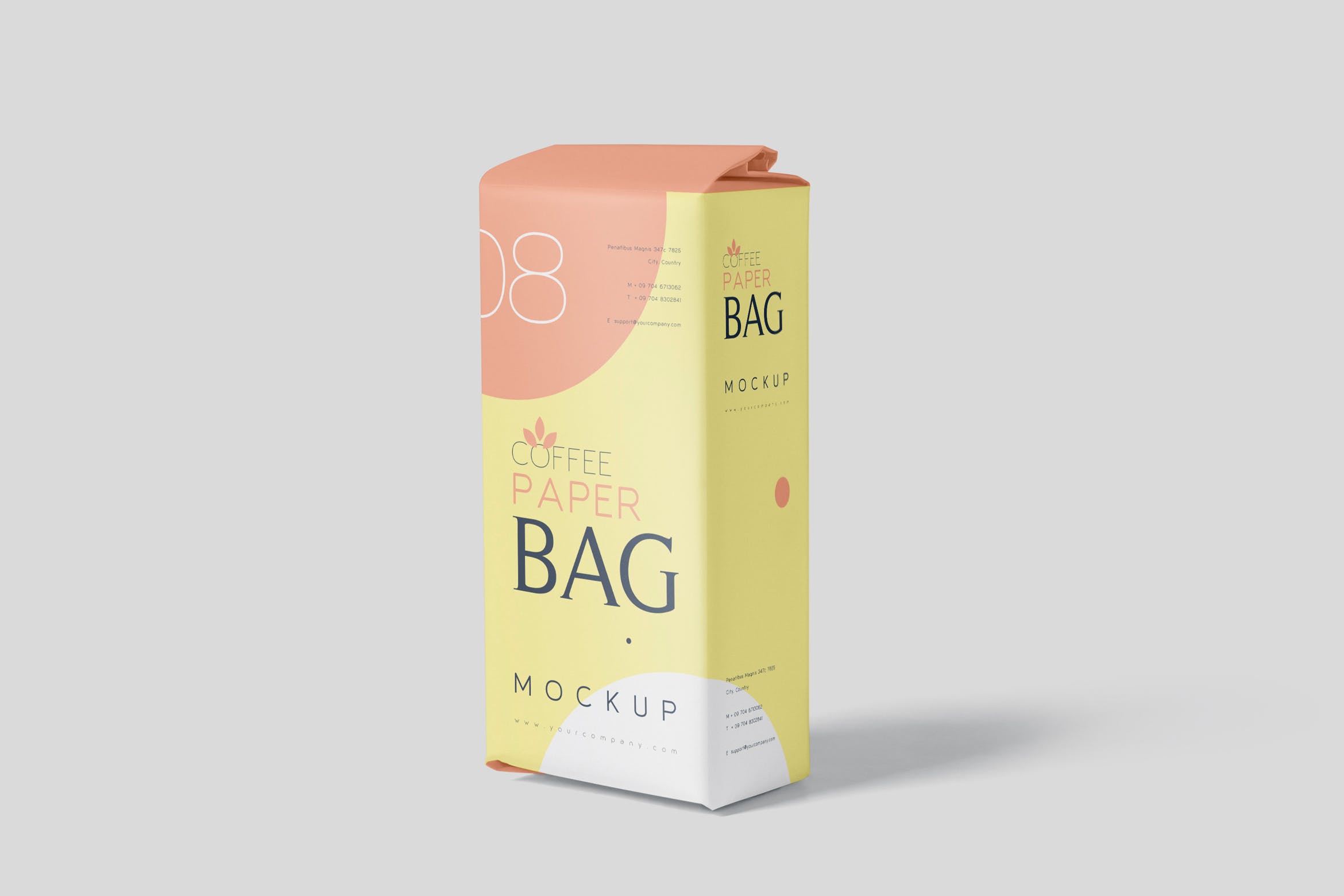 咖啡粉/咖啡豆纸袋包装样机模板 Coffee Paper Bag Mockup Set设计素材模板