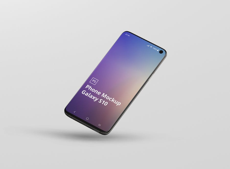 三星Galaxy S10智能手机样机模板 Phone Mockup Galaxy S10设计素材模板