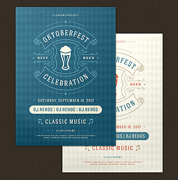 海报宣传单啤酒节模板 Oktoberfest Flyer Template