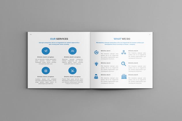 方形企业公司介绍画册设计模板 Mavka – Square Company Profile Brochure Template设计素材模板