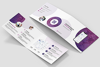 创意APP应用程序折页宣传单设计模板 Brochure – Creative App Bi-Fold A5 Landscape
