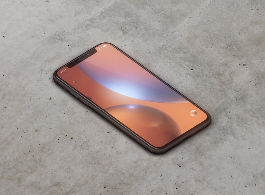 逼真质感的高品质时尚高端iPhone XR UI样机展示模型mockups设计素材模板