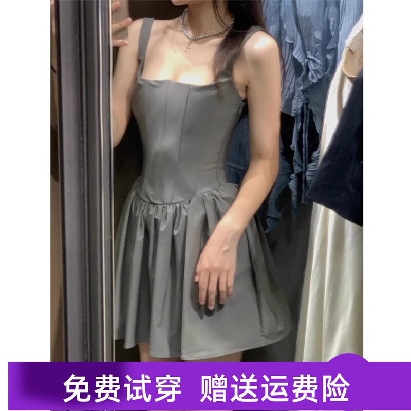 2025 Autumn New Arrival Women's Ballet Style Corset-Style Square Neck Waist-Cinching Dress Women 3067237 802
