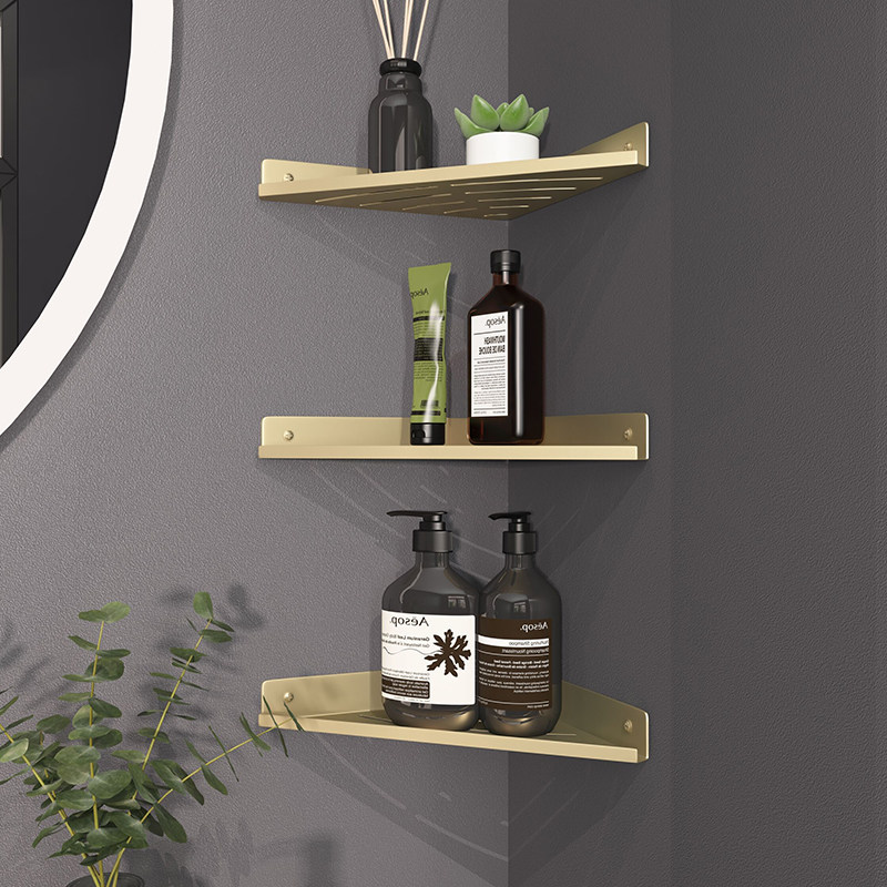 Perforated dressing room Shelve Wall-mounted Bathroom bathroom Bathroom Wash Terrace Bath Wall Triangle Containing Toilet