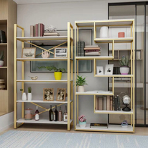 Bookshelves Nordic minimalist rear modern light lavish shelves Multi-layer display shelves Combined containing office floor bookshelves