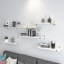 Free-to-punch minimalist wall Shelf Wall-mounted Nordic Living Room Iron Art Bookshelves Creative Collection Shelf