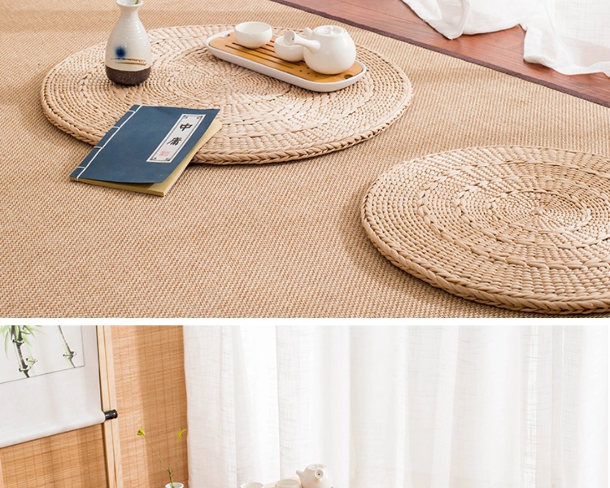 Rơm tatami futon đệm thiền thiền pallet đế lót ly tròn vận chuyển lao đệm dày Phật - Ghế đệm / đệm Sofa các mẫu đệm ghế gỗ