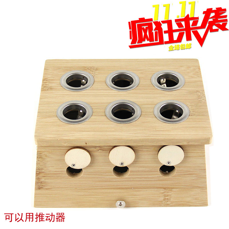 家用竹制竹子艾灸盒六孔随身灸家用便携艾灸仪器可调温度六孔艾灸