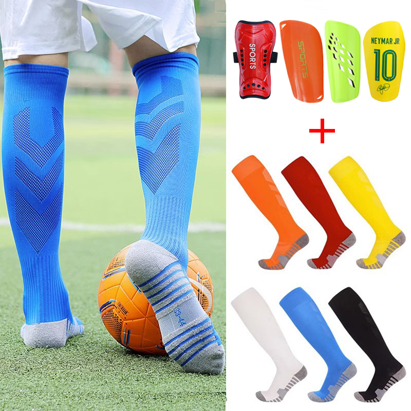 Children's Professional Football Socks, Adult Men's Long-Tube Over-The-Knee Socks with Towel Bottoms, Wear-Resistant, Non-Slip, Sweat-Absorbent, Practical Sports Socks