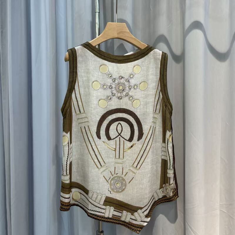 7.19 (No Returns, No Exchanges) 70% Tencel 30% Linen Bias-Cut Hem Sleeveless Top