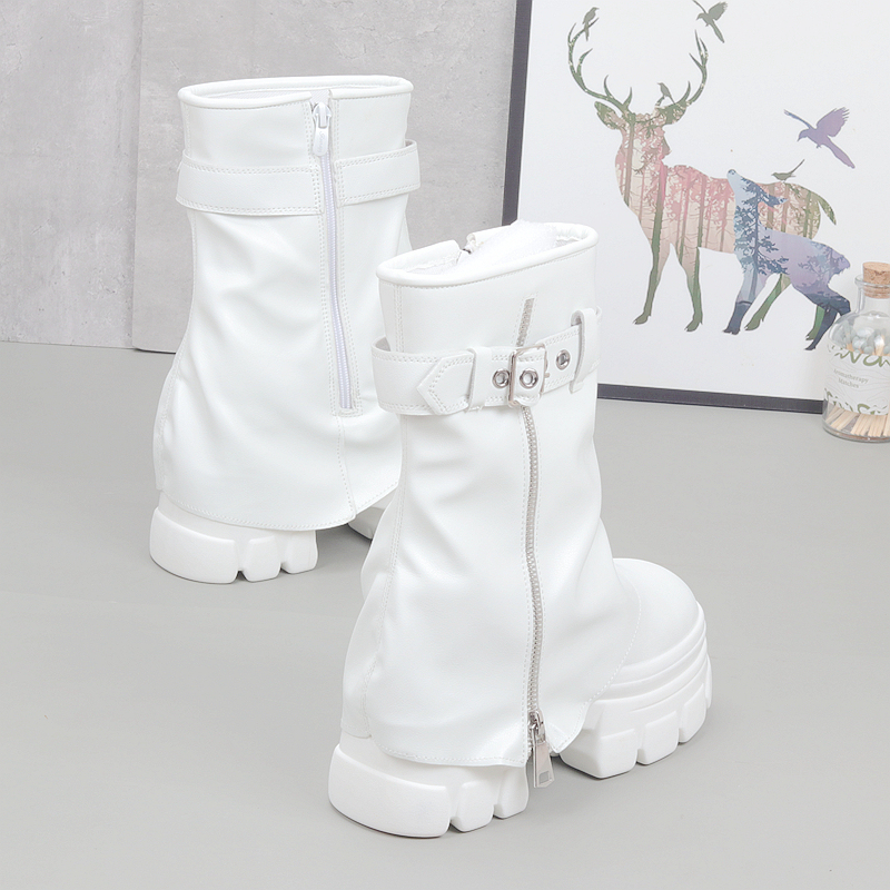 12cm Super High-Heeled Martin Boots for Women, Height-Increasing and Slimming, 10cm Thick-Heeled Platform Boots, Thick-Soled Riding Boots for Women