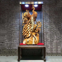 Golden silk Nanmu carving ornaments Yew Guan Gong carving Guanyin Buddha statue Cliff cypress landscape root carving Camphor wood office