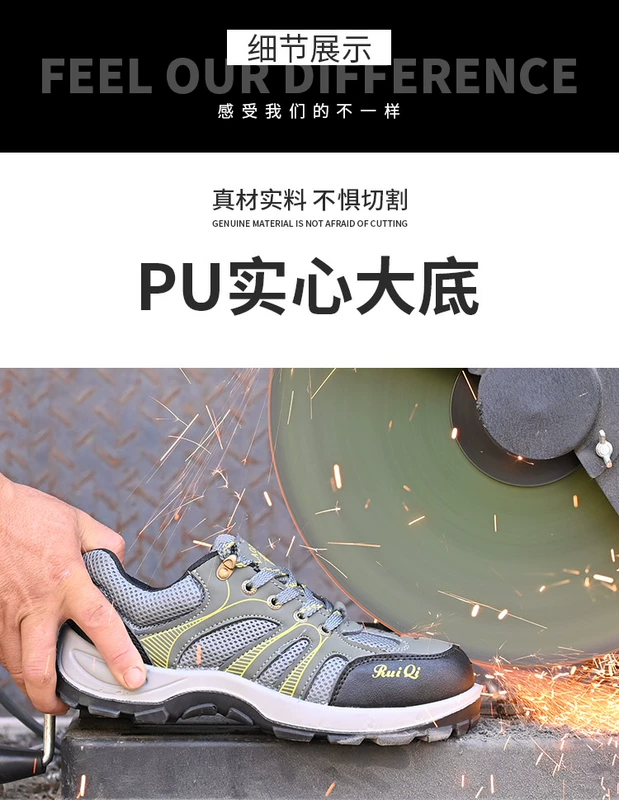 giày jogger bestrun s3 Giày bảo hộ lao động nam nhẹ, khử mùi, thoáng khí, đế mềm, mũi thép, chống va đập, chống đâm thủng, chống mài mòn, đi làm thoải mái, cách nhiệt mùa hè giày chống va đập giày bảo hộ nhẹ