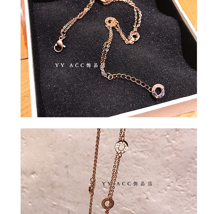 Thời trang Hàn Quốc đơn giản Mori đôi 18K vàng hồng titan thép không phai màu không gây dị ứng vòng chân nữ vòng chân nữ bạc