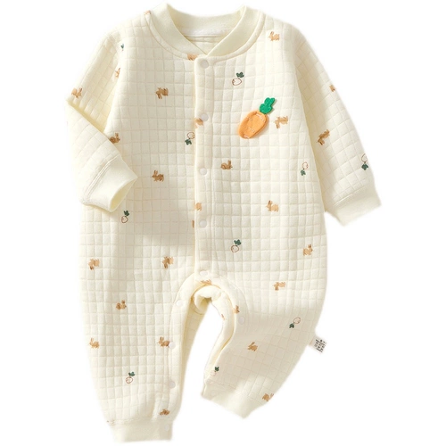 Комбинезон для новорожденных для младенца, пуховик подходит для мужчин и женщин для девочек, стеганое удерживающее тепло детское демисезонное боди, увеличенная толщина