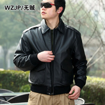 No thief WZJP American A2 bomber jacket military fans retro winter padded cotton leather jacket leather leather