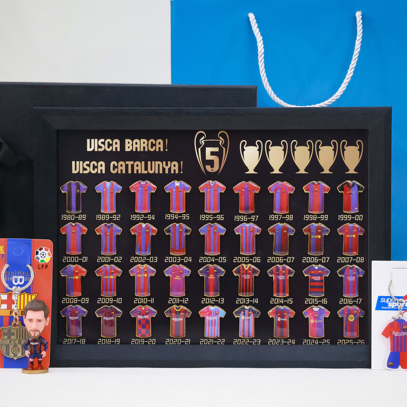 Yamal Barcelona Gavi Pedri De Jong Fermin Jersey Badge Photo Frame for Christmas Birthday Gift
