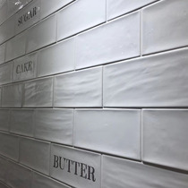 ins Net red abrasive surface 10*30 wave surface convex powder wall brick kitchen bathroom long strip small white brick background wall