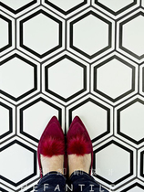 Hepan Nordic black and white honeycomb hexagonal brick kitchen and bathroom wall tile non-slip floor tile simple kitchen bathroom balcony tile