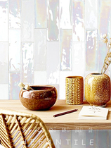 Hepan Net red magic color small square brick bathroom bathroom wall brick Nordic long strip restaurant kitchen background wall tile