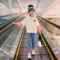 Girls clothing suit Spring and autumn 2022 new foreign air CUHK Tong Han Edition Childrens trendy casual sports Two sets