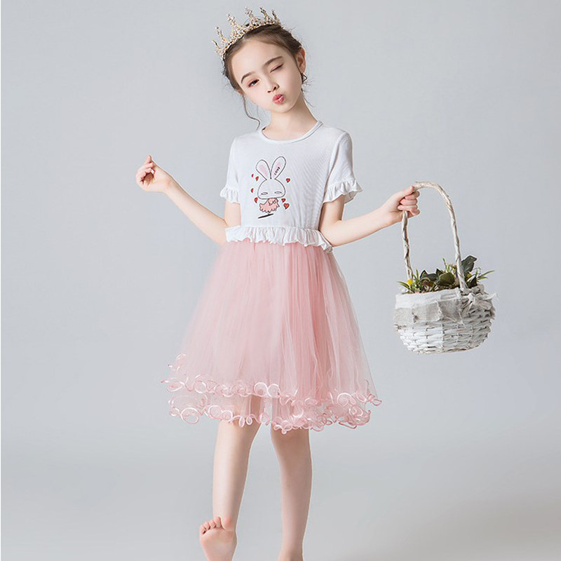 Girl Ocean Dress Summer Dress 2022 New Children Short Sleeve Princess Dress Summer CUHK Youngyo Paise Cartoon Tennis Dress