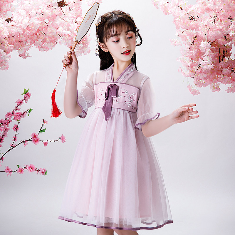 Hong Kong girl's Han clothes foreign dress Xia dress new children China Wind Super Fairy Qi ancient dress Skirt Dont Dress Princess Dress
