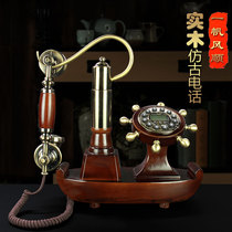 European antique craft landline retro home solid wood antique old wired phone hands-free caller ID phone