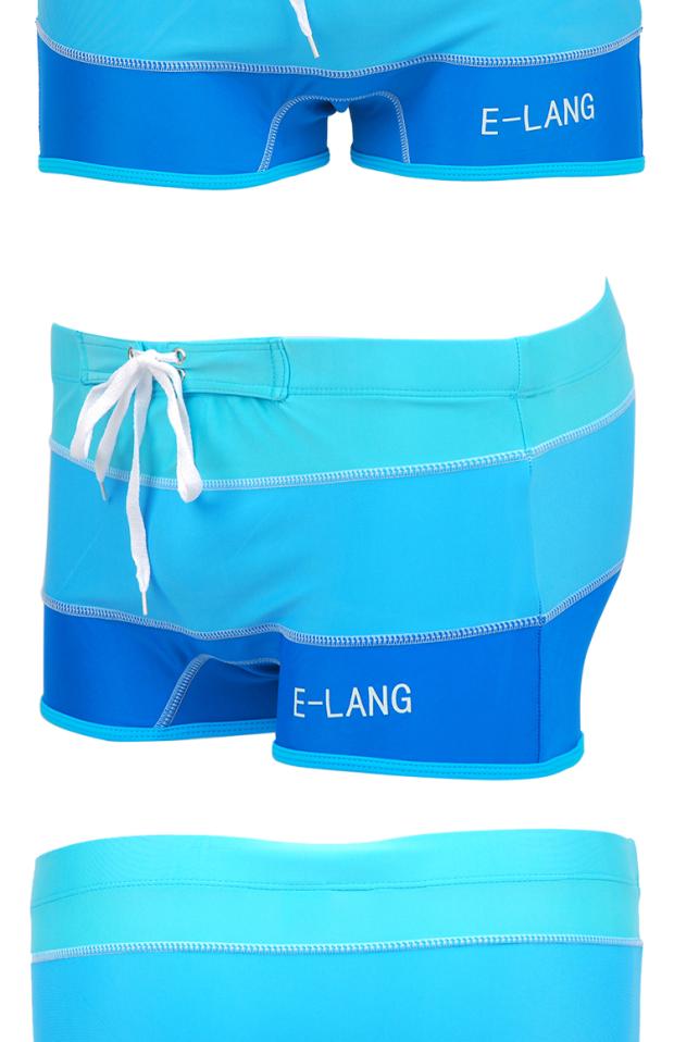 Authentic quần bơi nam bơi biển quần bơi đồ bơi gradient boxer quần bơi thời trang đồ bơi nam - Nam bơi đầm quần bơi nam boxer