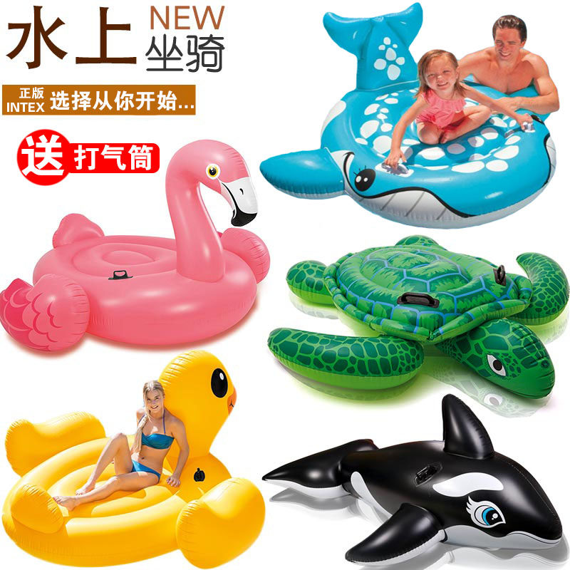 Adult water inflatable animal toy blue whale sea turtle unicorn flamingos
