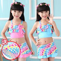 Swimsuit Split Ocean Air Short Sleeve Bubble Spa 9 Micro Fat Princess Children Swimsuit Girl Girl 10 years old hair birth