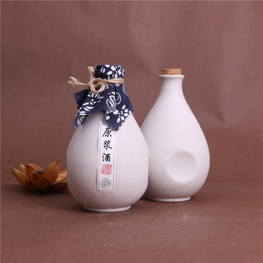 1 kg chai đất sét trắng không tráng men, chai rượu cầm tay - Rượu vang cốc uống rượu whisky
