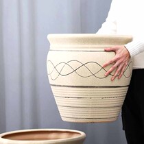 Flower pot 2021 new ceramic large seed tree extra-large living room floor happy tree tea flower patio large flower cylinder clear bin