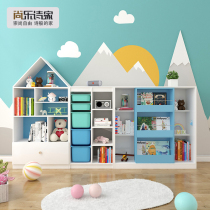 Childrens toy storage rack free combination solid wood picture book rack baby floor bookshelf multi-functional storage shelf