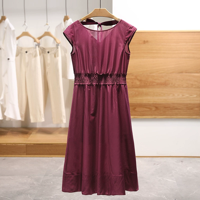 Di ● Mulberry lụa ngắn tay Một phiên bản váy dài retro giảm tuổi 2020 mùa hè thương hiệu mới giảm giá quần áo nữ - váy đầm