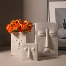 Nordic Art Face Ceramic Vases figurines Figurines Figurines Dried Flower Inserts of the Red Home Accessories Furnishing
