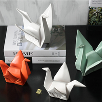 Nordic simple and colorful creative ornaments home decoration ceramic Thousand Paper Crane crafts ornaments birthday gifts