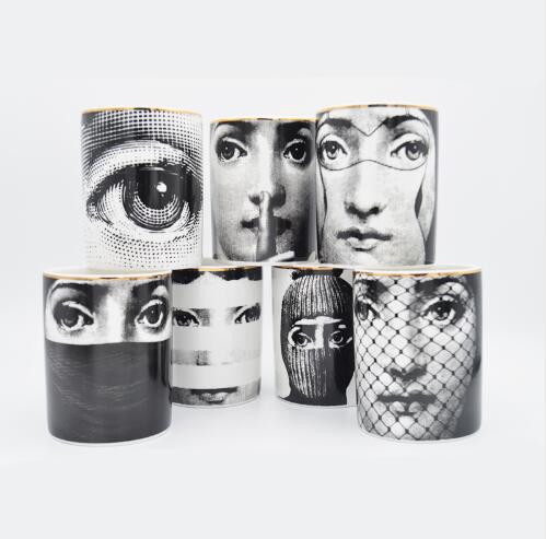 European Modern Pop Art Ceramic Storage Cup Pen Holder Brush Bucket Beauty Makeup Makeup Brush Holder Soft Decoration