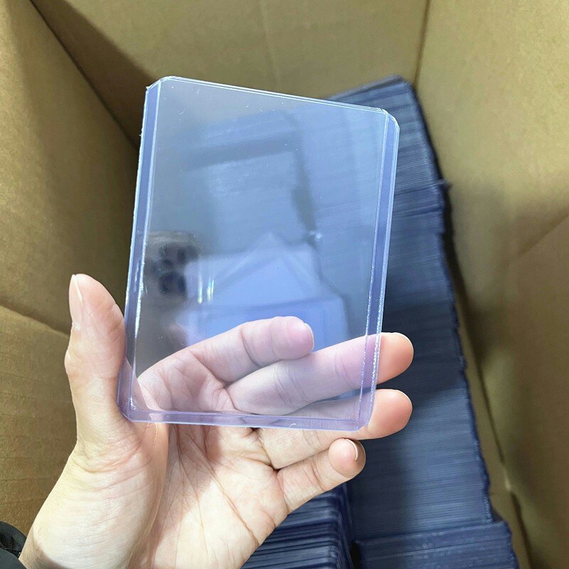 Cutting sleeve double sided transparent favourite card brick PVC star card holder 35PT game king sleeve outer layer of protective sleeve