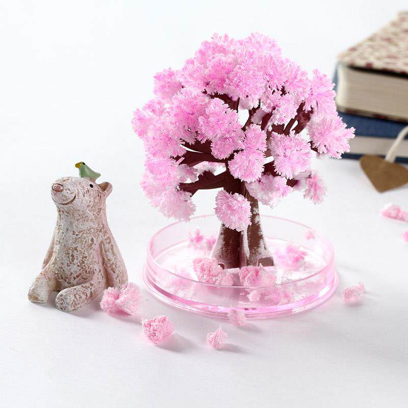 Magic Tree Christmas Tree will flower paper tree blossom soaking water romantic cherry blossom pink crystal colorful Christmas tree