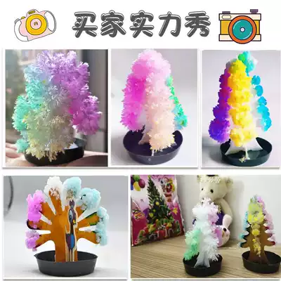 Colorful Christmas tree will open snowflakes paper tree magic watering flowering crystallization science experiment Christmas toys