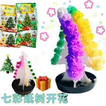 Colorful Christmas tree will open snowflakes paper tree magic watering flowering Christmas toys magic Christmas tree