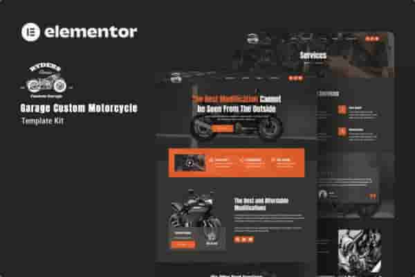 Elementor模板-Ryders–车库定制摩托车Elementor模板套件