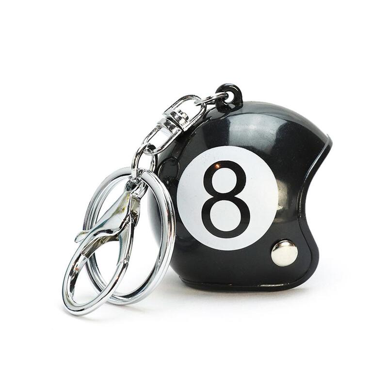 Creative Helmet Keychain Backpack Pendant Billiard Black 8 Pattern Cute Realistic Safety Helmet Bag Decoration Gift