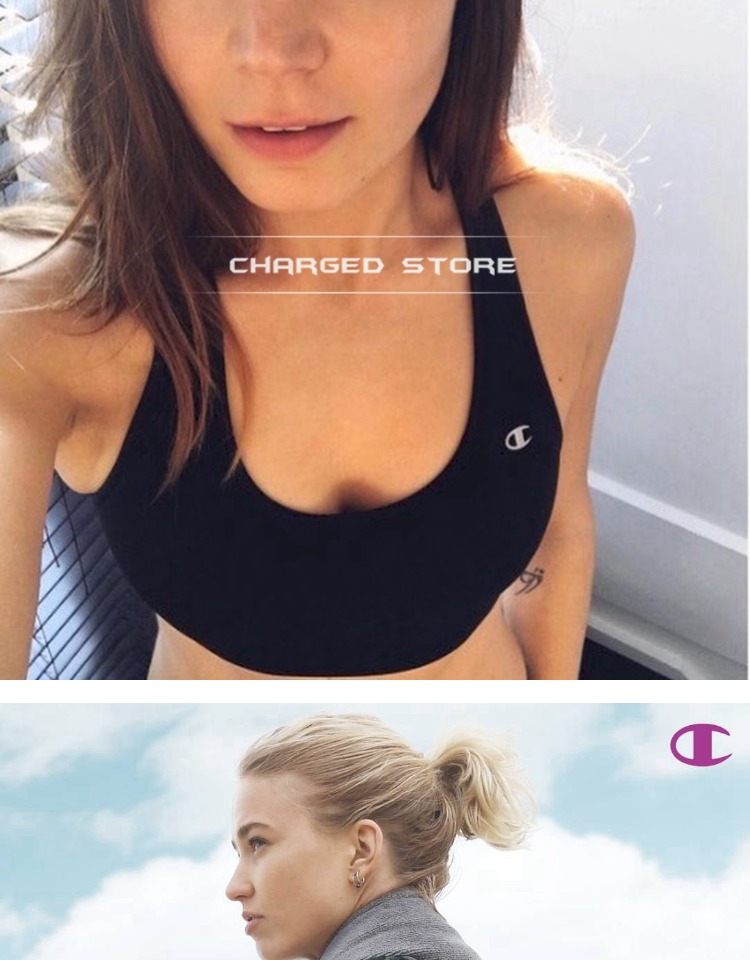 Spot! Phiên bản Mỹ chính hãng Champion Sports Bra chống sốc hỗ trợ chạy đồ lót thể thao thoáng khí áo ngực tập gym