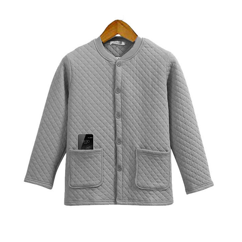 Đàn ông và phụ nữ trung và già tuổi đồ lót gia đình cotton ấm áo khoác cotton ba lớp áo len ấm áp áo giữ nhiệt nữ cổ cao	