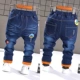 Bé trai 1-2-3-4-5-6 tuổi thu đông quần bé cộng quần nhung trẻ em quần jeans trẻ em quần dài cho bé gái