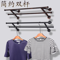 Clothing store display rack wall hook simple crossbar double pole wall hanging mens and womens childrens clothing wall hanging clothes display rack